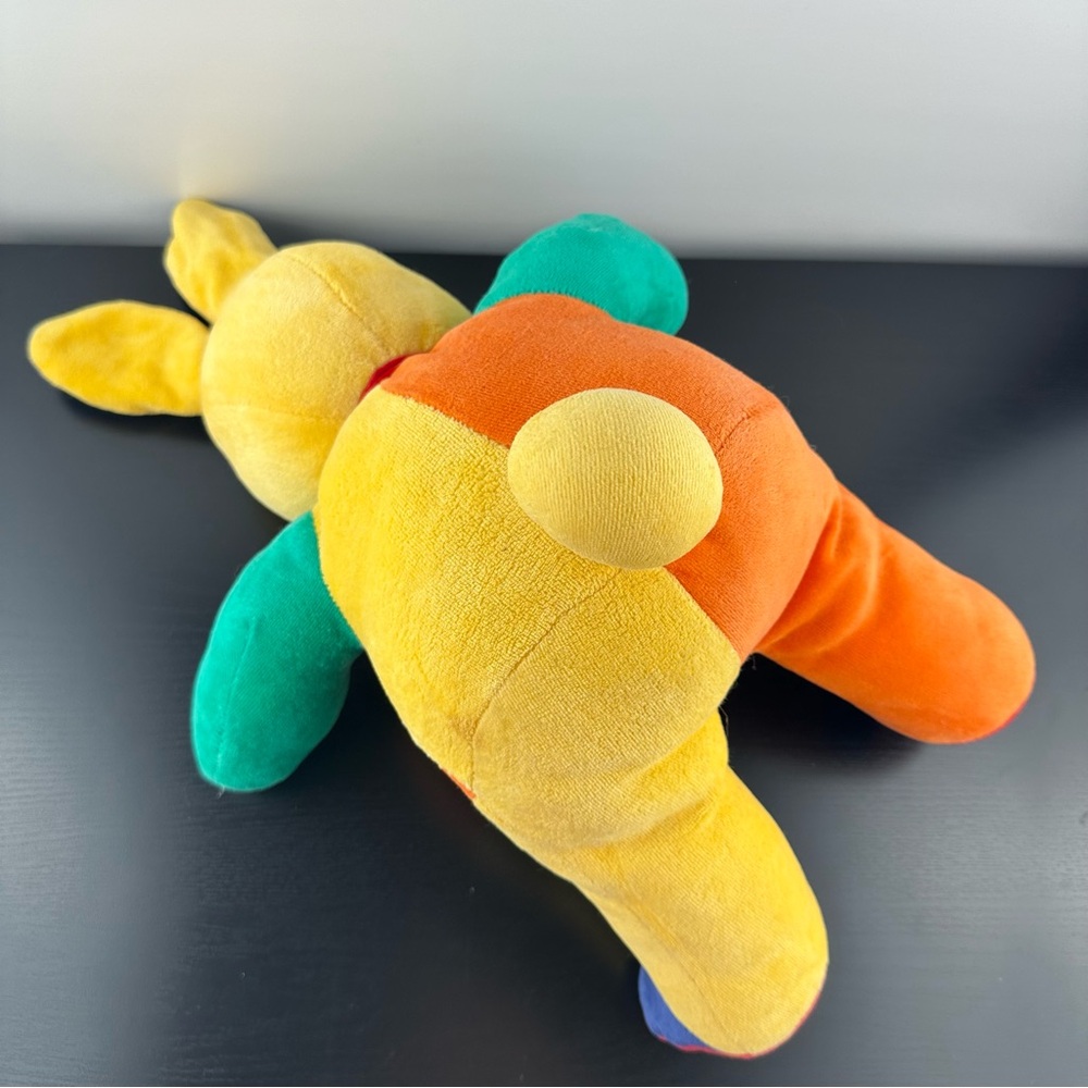 Vintage 90s Primary Colors Velour Bunny Rabbit Plush Stuffed Animal 17” - Picture 2 of 4